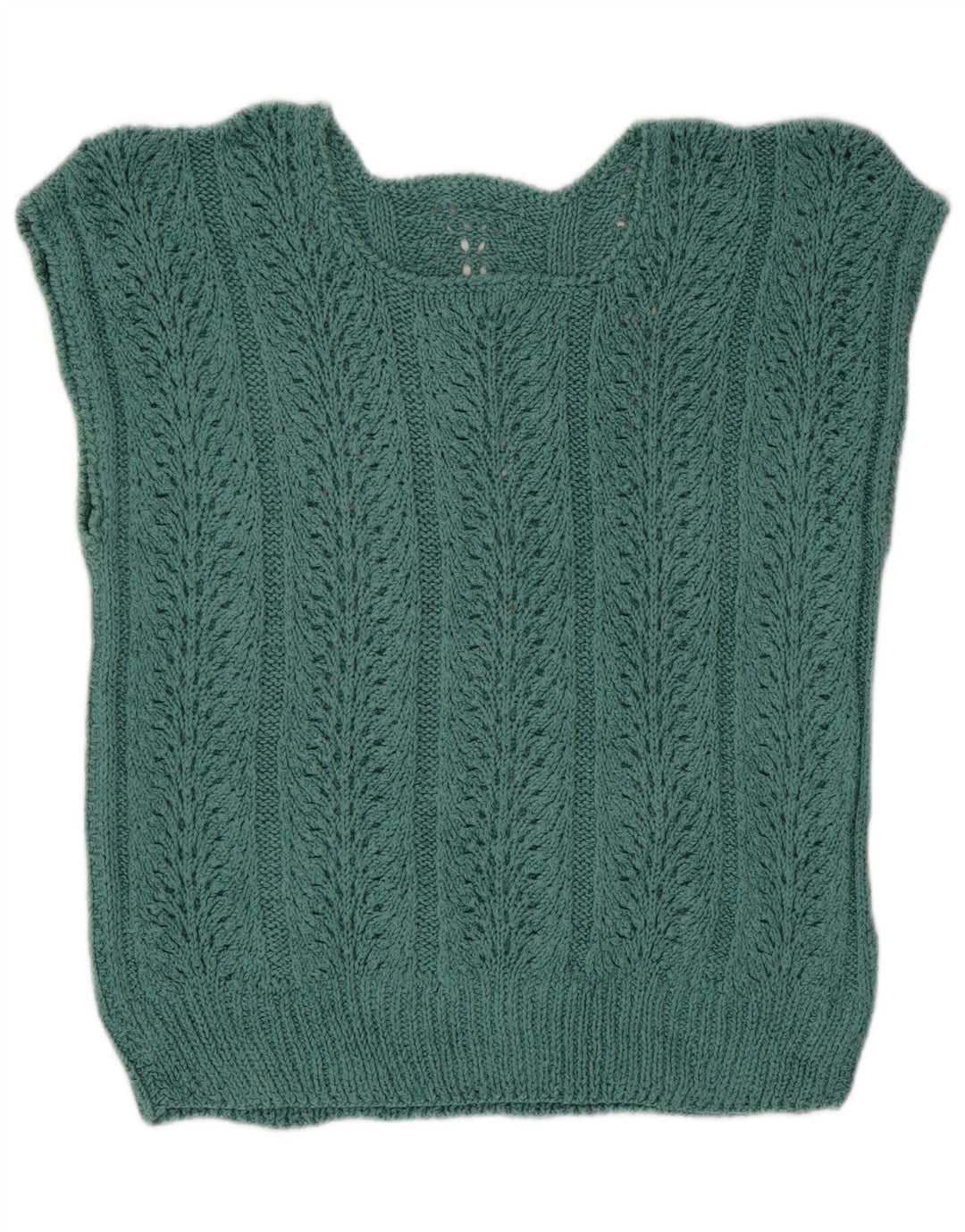 Vintage Dame Vest Tank Top UK 14 Large Green