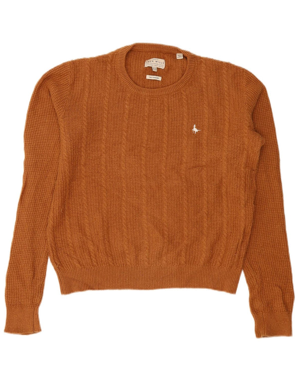 Jack Wills Dame Crew Neck Jumper Sweater UK 14 Stor brun uld
