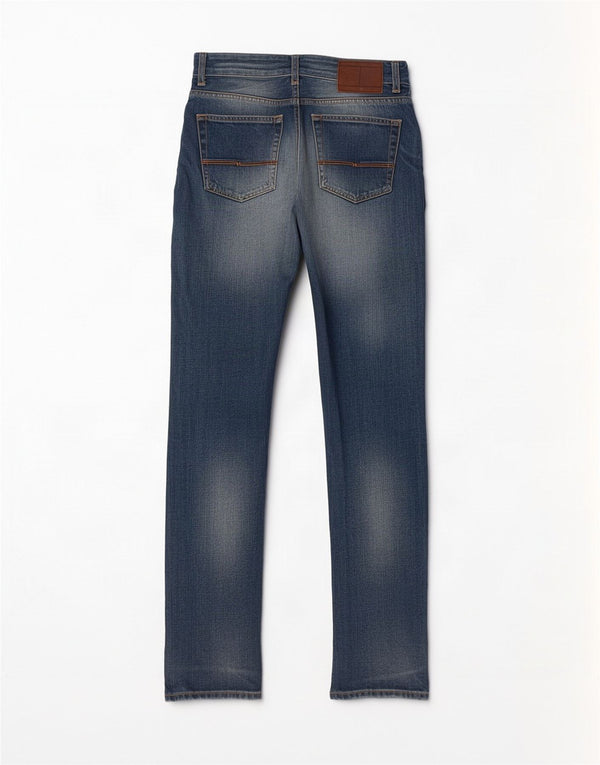 Tommy Hilfiger Herre Mercer Distressed Straight Jeans W30 L34 Blå Bomuld