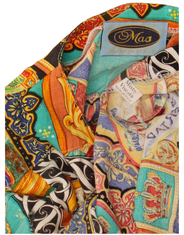 Mas kvinders abstrakt mønster skjorte bluse UK 20 2XL flerfarvet