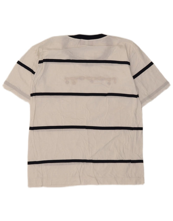 Vintage Kvinders Grafisk T-Shirt Top UK 10 Små Hvidstribede
