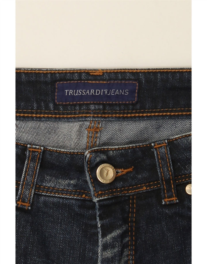 TRUSSARDI Womens Slim Jeans W27 L30 Navy Blue Cotton Vintage Trussardi and Second-Hand Trussardi from Messina Hembry 