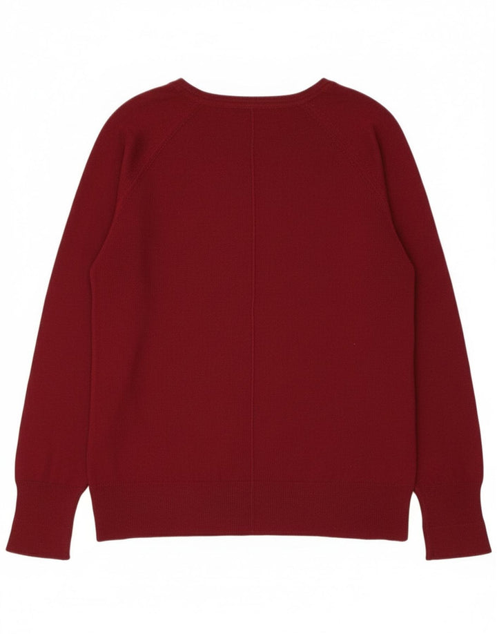 Zara Dame Boat Neck Jumper Sweater UK 14 Medium Maroon