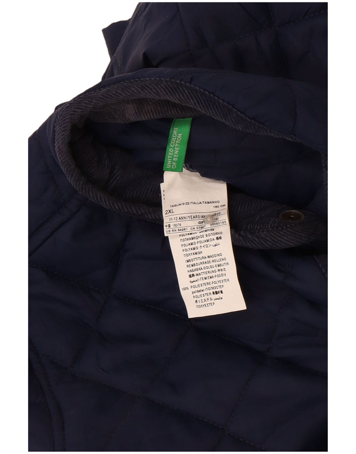 Benetton Boys Quiltet jakke 11-12 år 2XL Marineblå polyamid