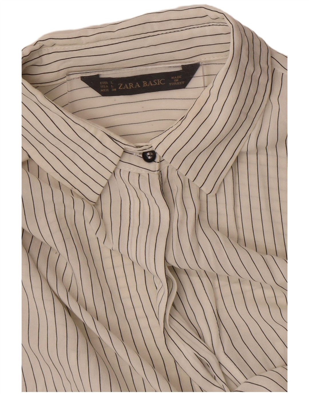 Zara Dame Se Through Pullover Shirt UK 16 Large Off White Stribet
