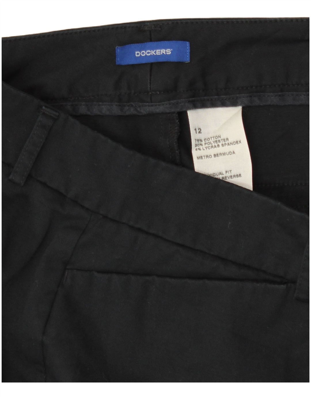 Dockers Dame Casual Shorts Large W36 Sort Bomuld