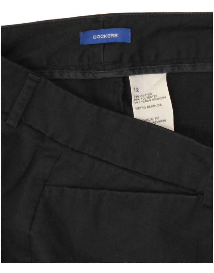 Dockers Dame Casual Shorts Large W36 Sort Bomuld