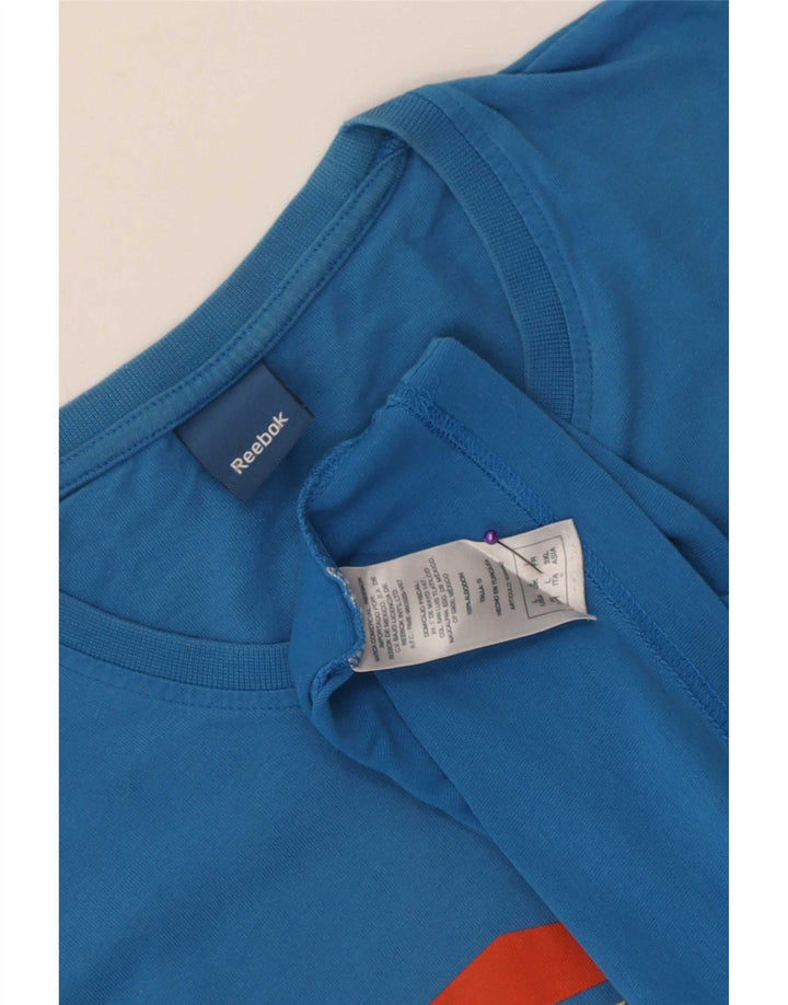 Reebok Herre Grafisk T-Shirt Top Stor Blå Bomuld