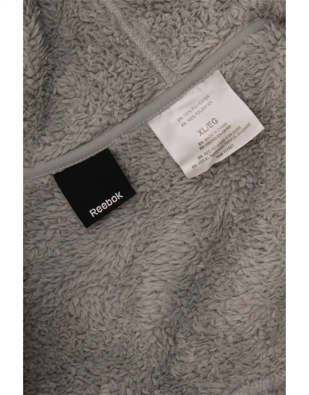 Reebok Herre hættejakke i fleece UK 42 XL Grå polyester