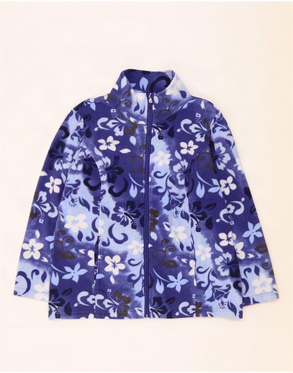 Julietta Fleecejakke til kvinder UK 14 XL Blue Floral Polyester