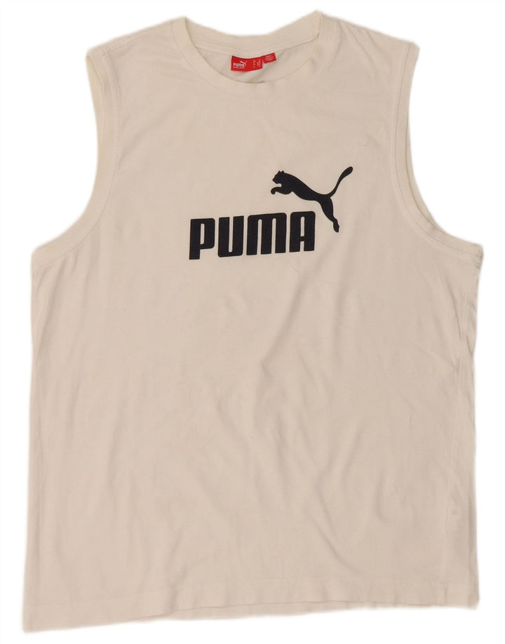Puma Herre Grafisk Vest Top XL Hvid Bomuld