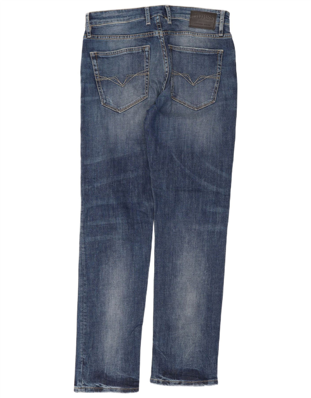 Guess Herre Distressed Slim Straight Jeans W33 L32 Blå