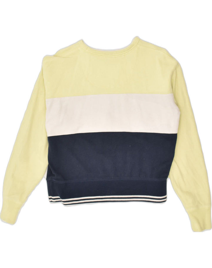 JACK WILLS Womens Graphic Sweatshirt Jumper UK 8 Small Yellow Colourblock | Vintage Jack Wills | Thrift | Second-Hand Jack Wills | Used Clothing | Messina Hembry 