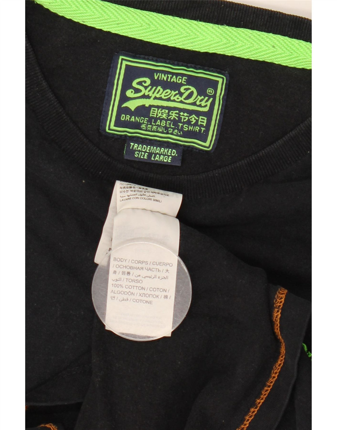 Superdry T-shirt top til mænd, stor sort bomuld