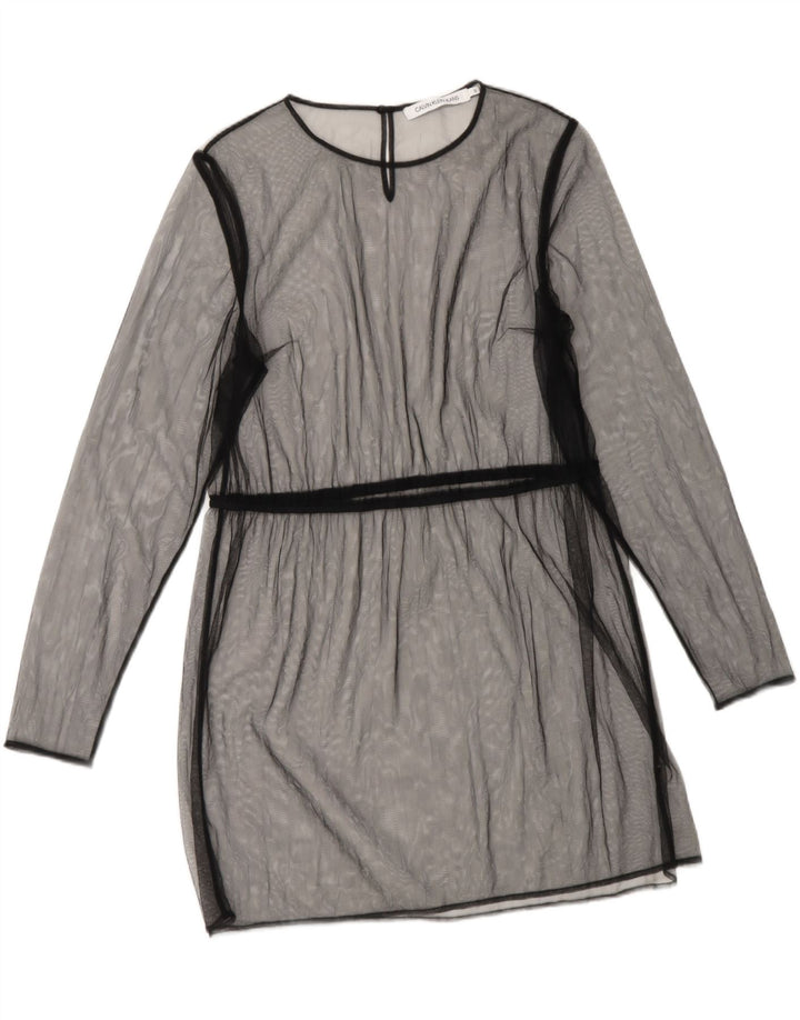 CALVIN KLEIN JEANS Womens See Through Shift Dress UK 10 Small Black Vintage Calvin Klein Jeans and Second-Hand Calvin Klein Jeans from Messina Hembry 