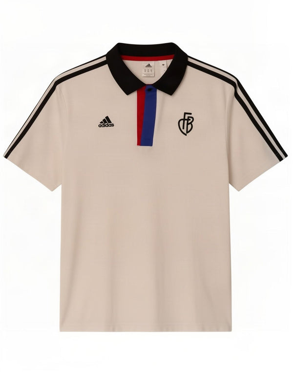 Adidas Rugby Polo Shirt til mænd Medium White Colourblock Bomuld