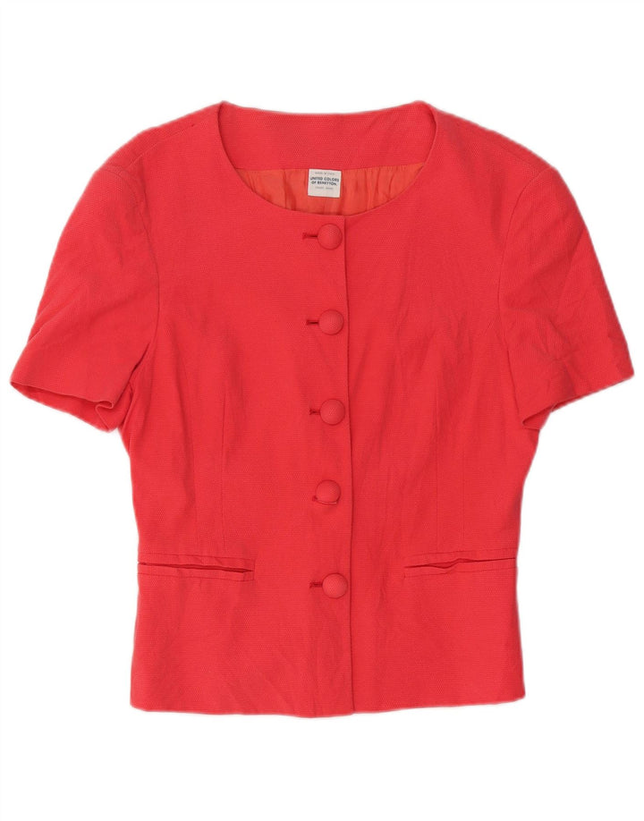 BENETTON Dame 5-knaps kortærmet blazerjakke IT 42 Medium Pink