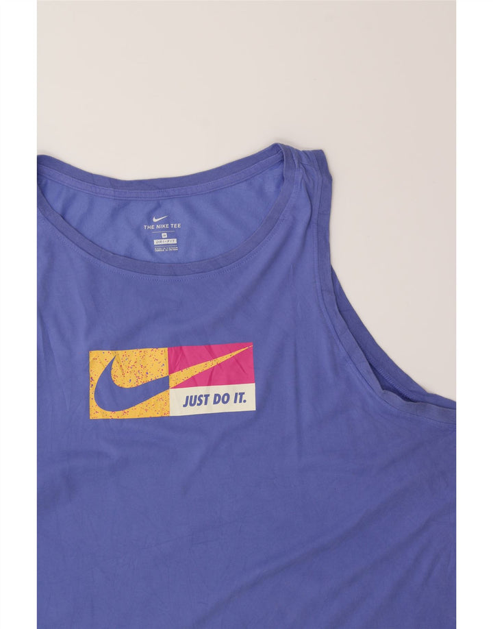 NIKE Herre Dri Fit Grafisk Vest Top 2XL Lilla Bomuld