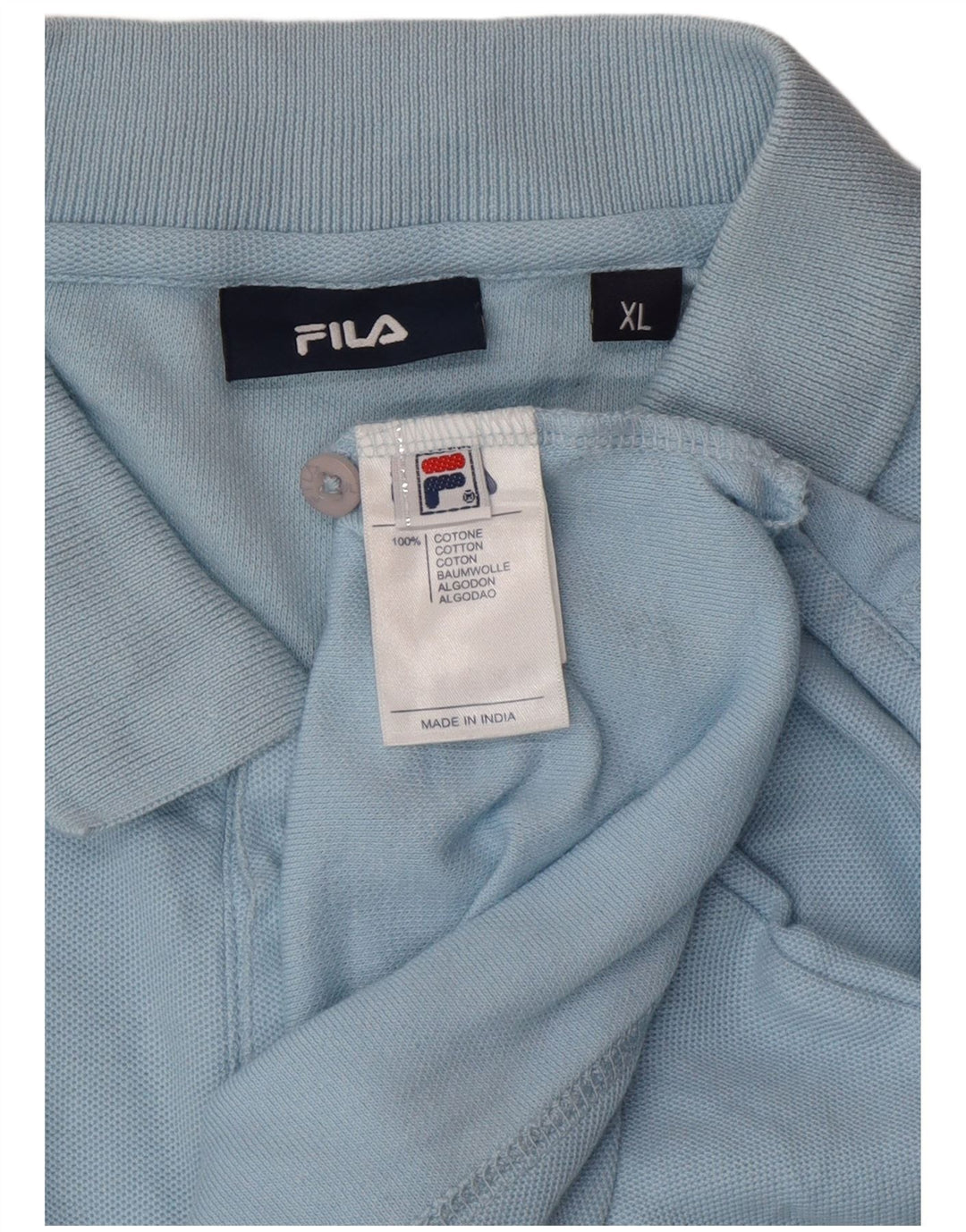 FILA Langærmet Polo Shirt til mænd XL Blå Bomuld