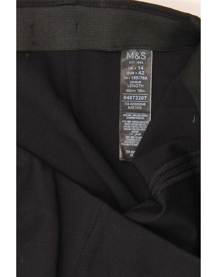 Marks & Spencer Mininederdel til kvinder UK 14 Large W32 Black Viscose