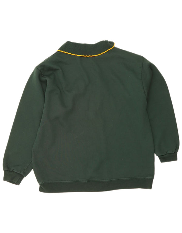 Vintage Womens Graphic Sweatshirt Jumper UK 12 Medium Green Floral