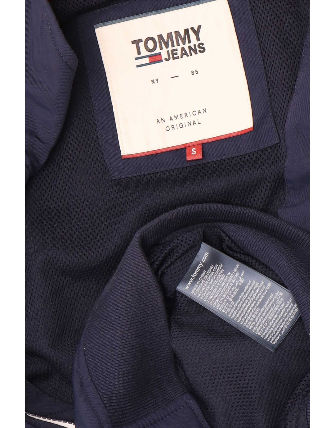 Tommy Hilfiger Herre Bomber Jacket UK 36 Small Navy Blue Polyamide