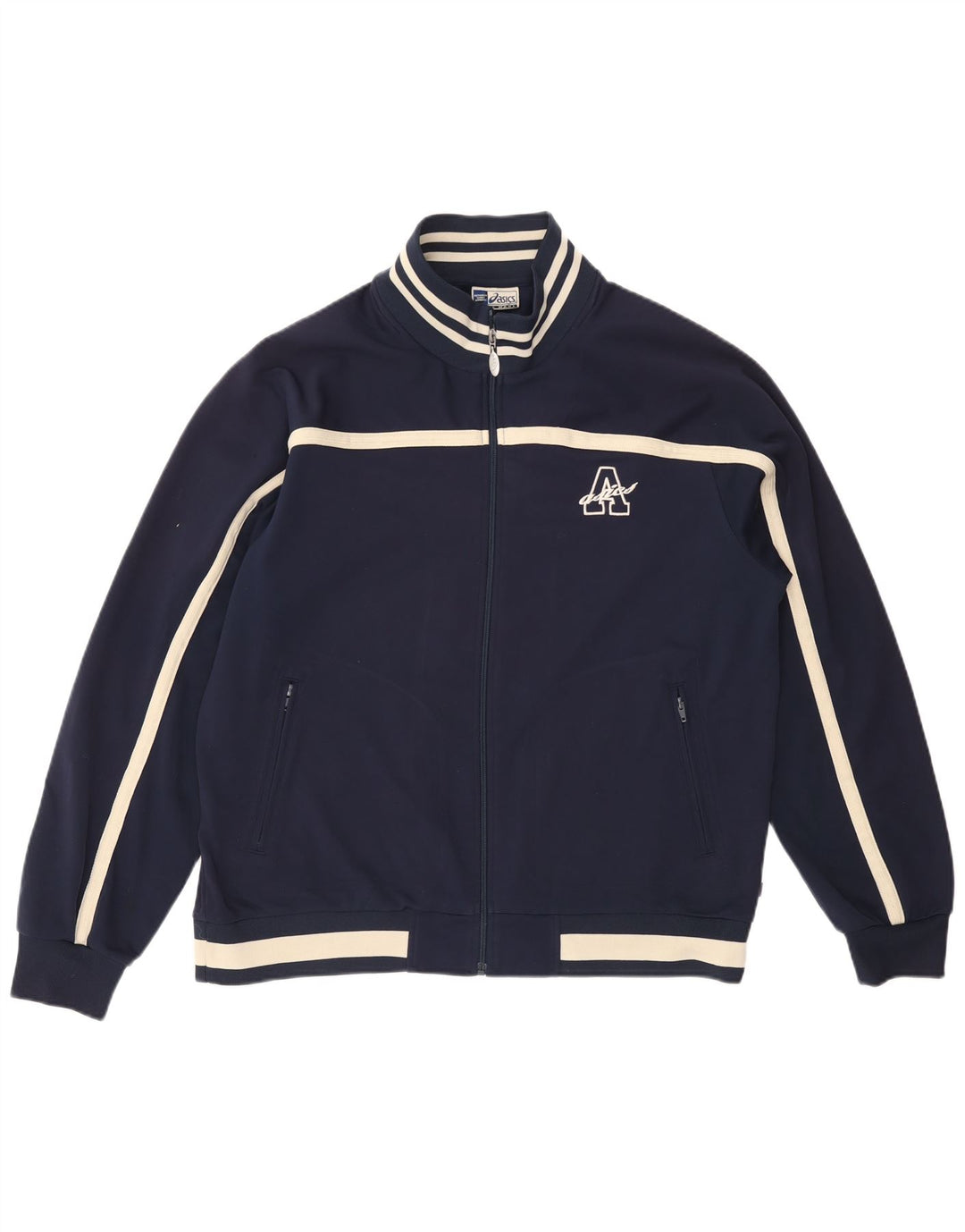 ASICS Træningsdragt til mænd Topjakke XL Marineblå Colourblock Polyester