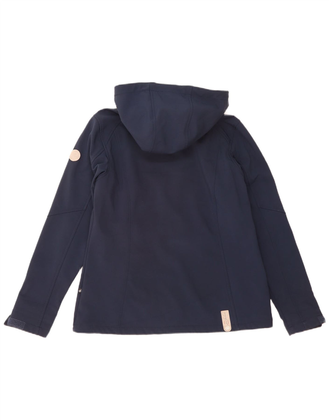 Vintage vindjakke med hætte til kvinder EU 40 Mellem marineblå polyester