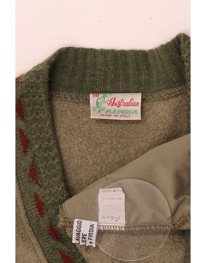 AUSTRALIAN L'ALPINA Fleecejakke til mænd IT 50 Stor Grøn Polyester