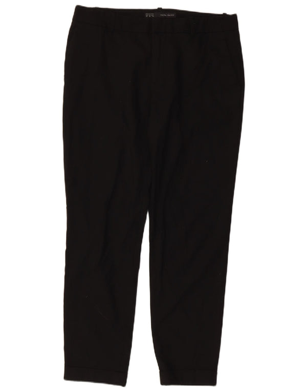 Zara Womens Tapered Cropped Trousers EU 38 Small W28 L25 Black