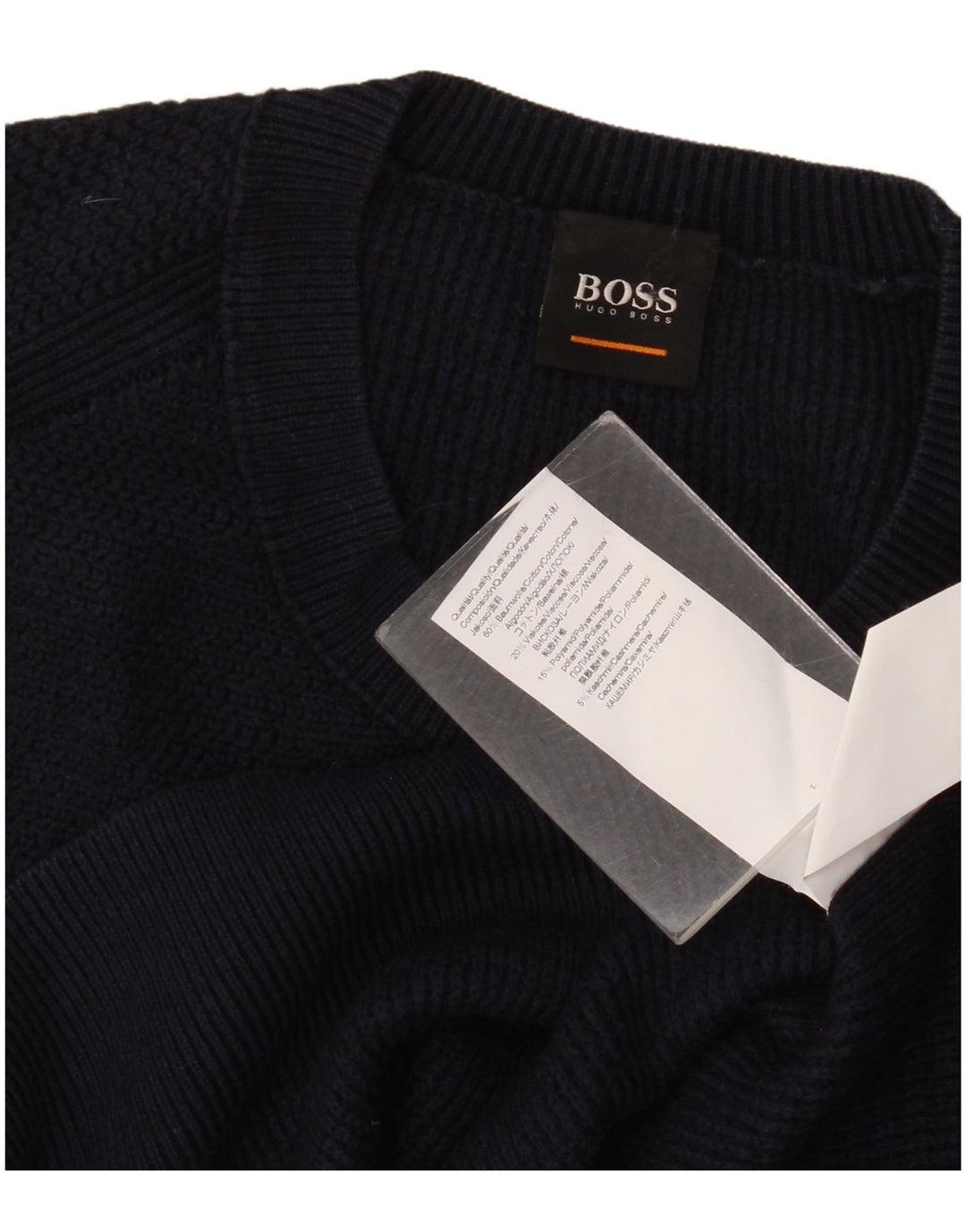 Hugo Boss Herre Crew Neck trøje Sweater Stor marineblå bomuld