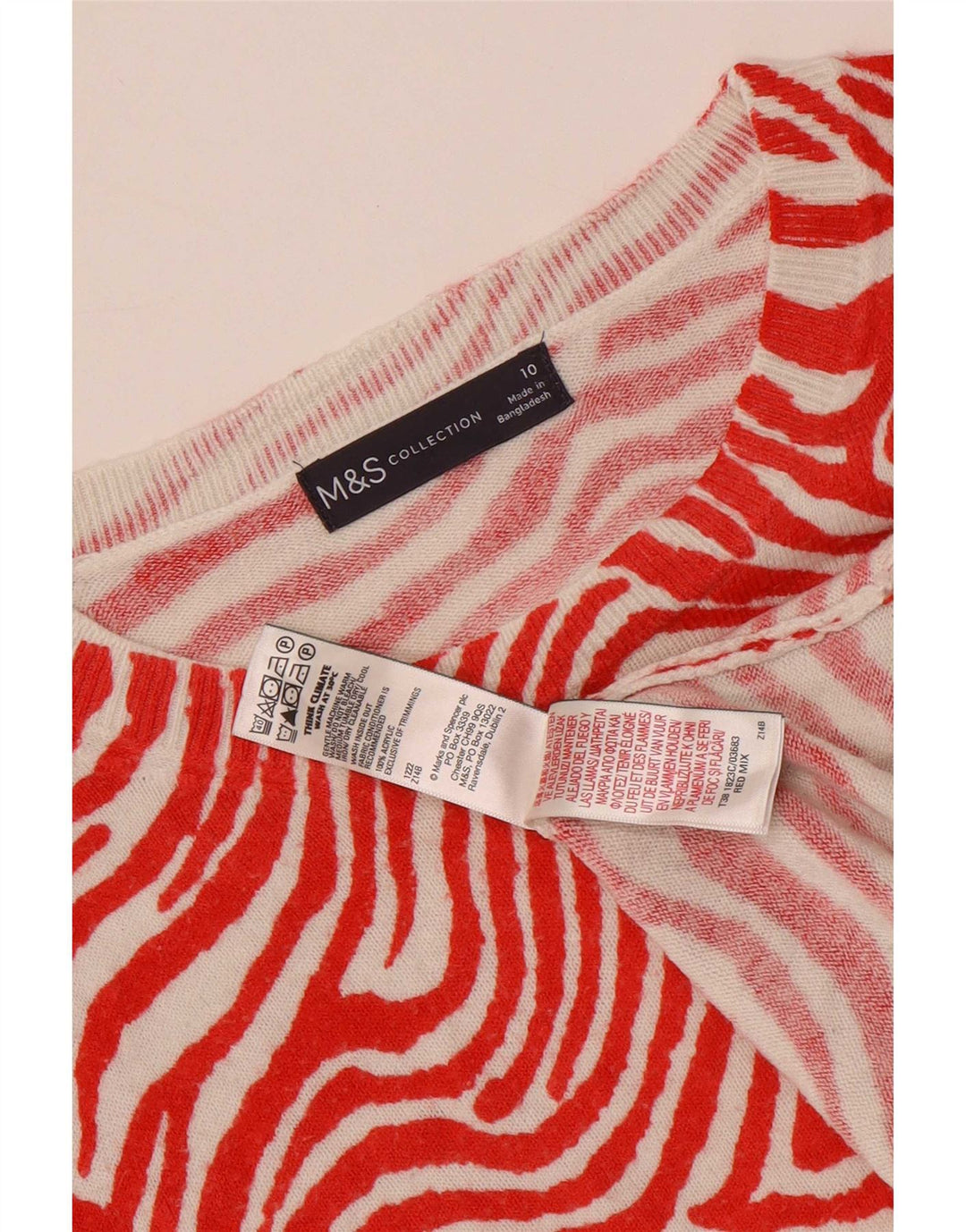 Marks & Spencer Dame sweater med rund hals DK 10 Lille rød