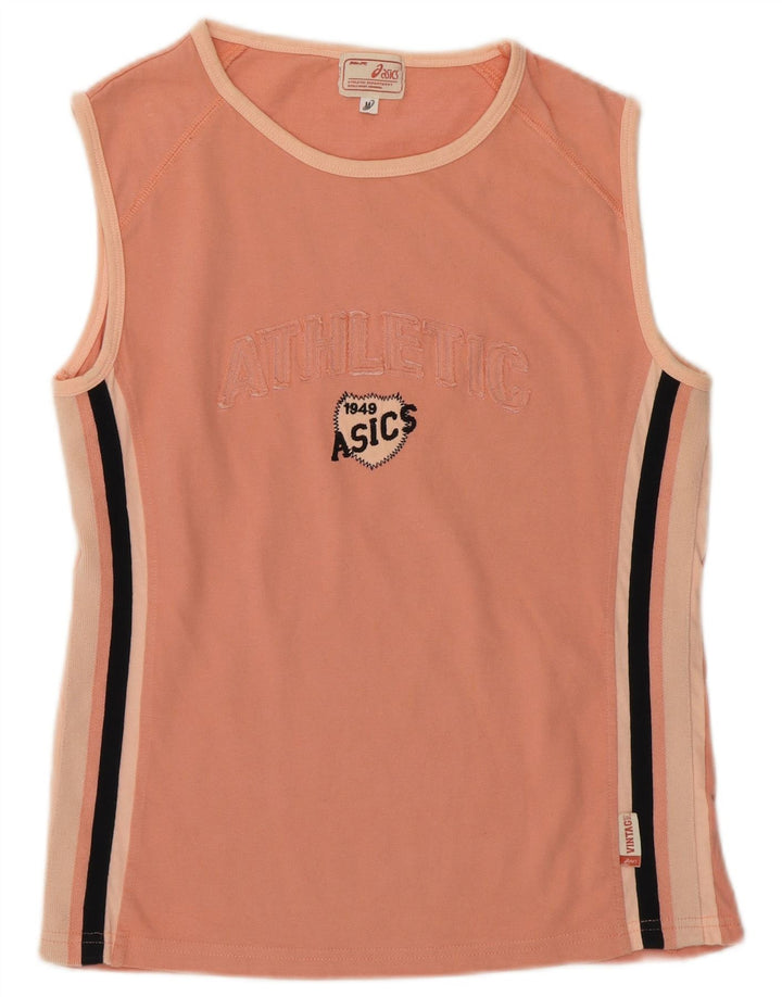 Asics Dame Grafisk Vest Top UK 12 Medium Pink Bomuld