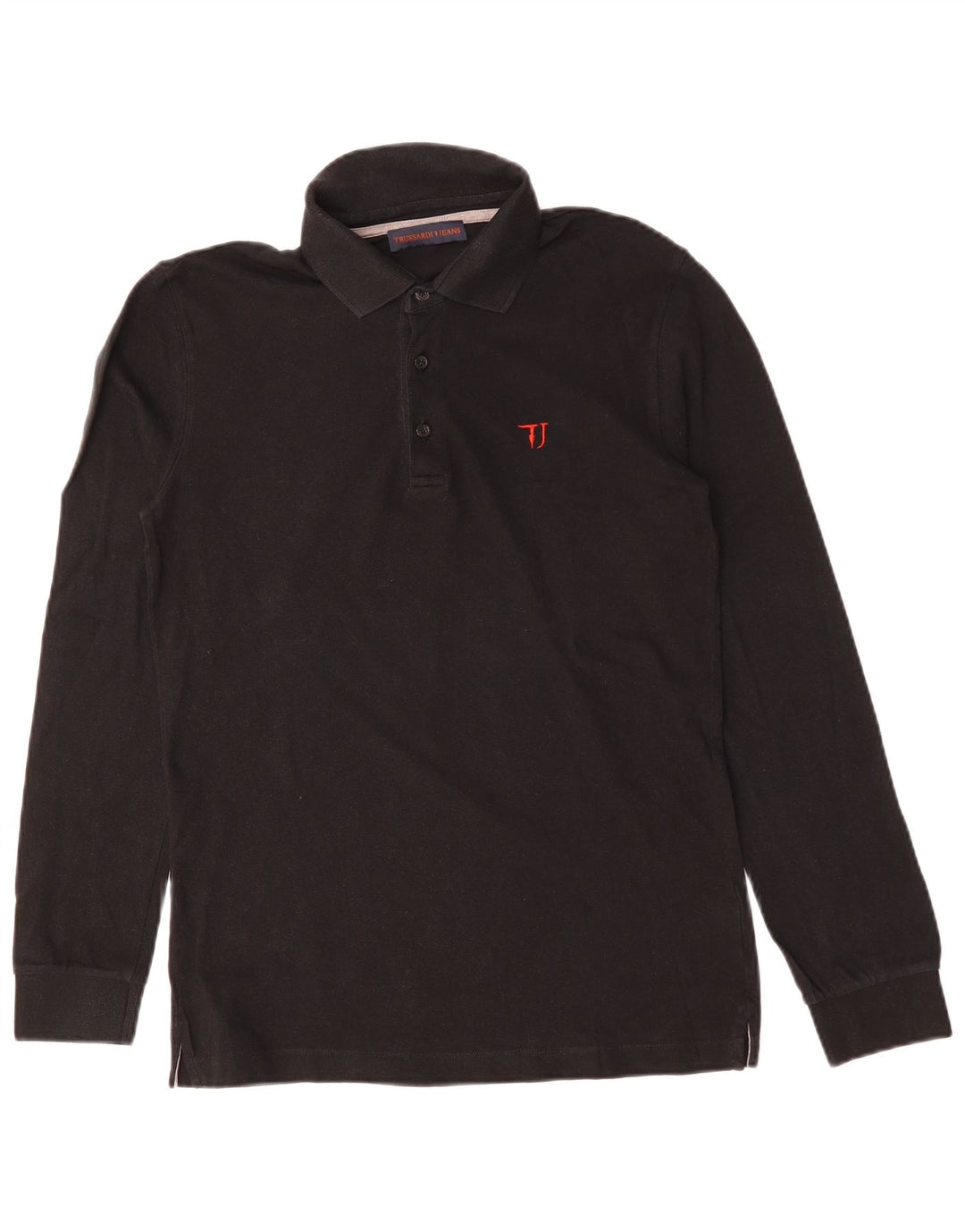 TRUSSARDI JEANS Langærmet herre poloshirt Medium sort bomuld