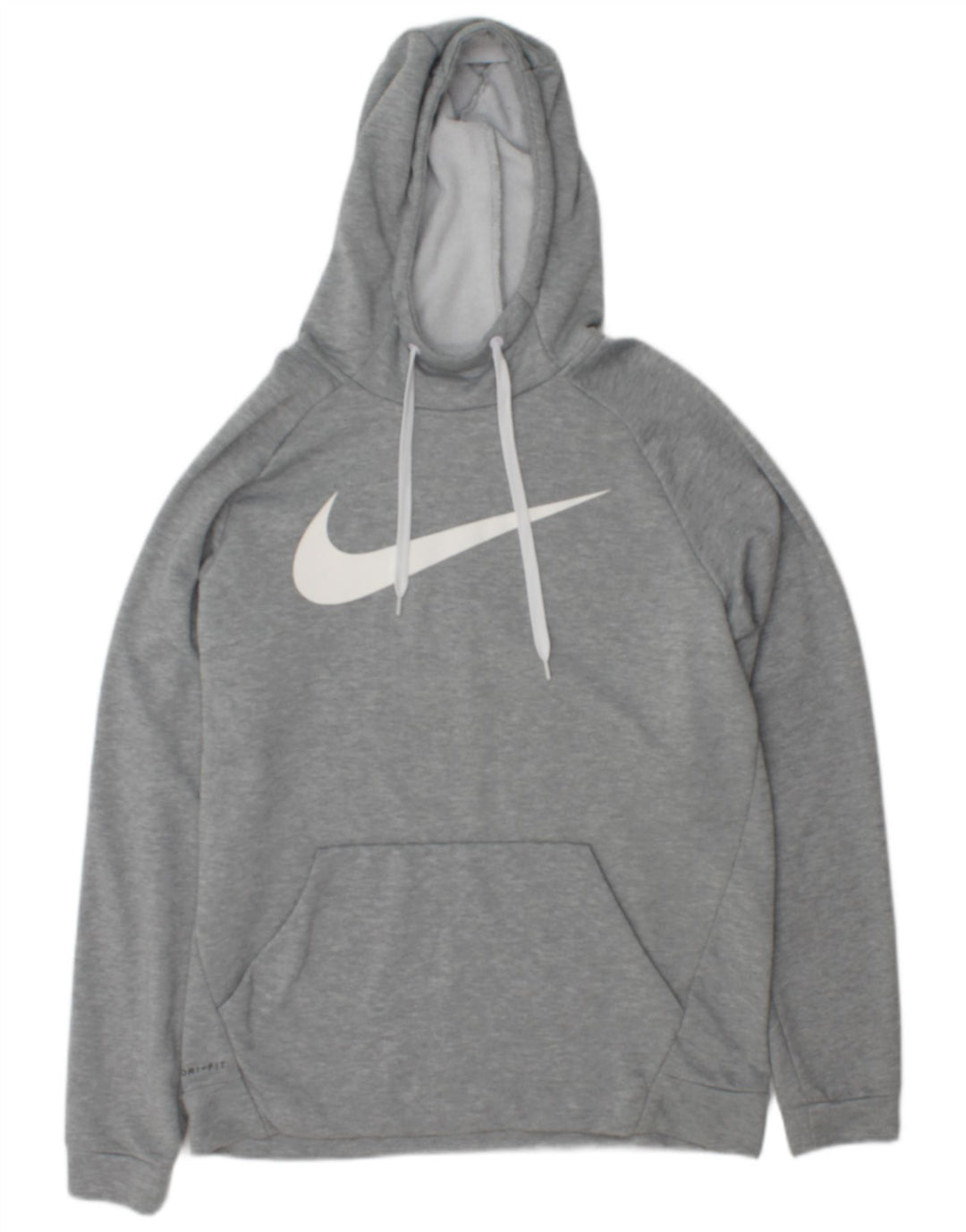 Nike Herre Dri Fit Grafisk Hoodie Jumper Large Grå Flecked Polyester