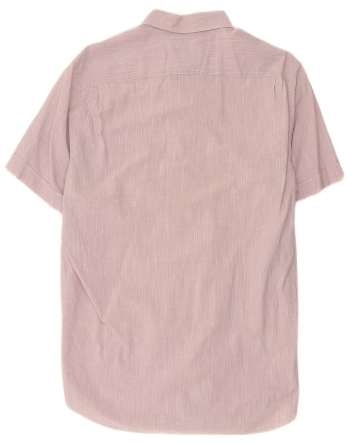 Massimo Dutti Herre kortærmet skjorte Medium Pink Nålestribet bomuld