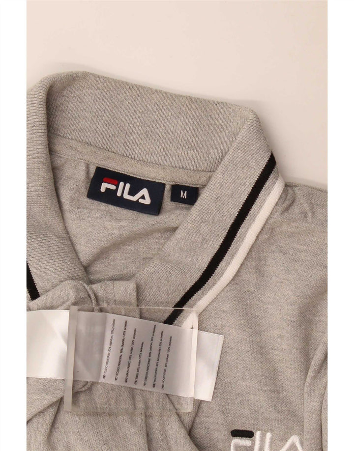 Fila herre poloshirt mellemgrå stribet bomuld