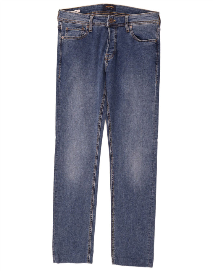 Jack & Jones Herre GLENN Slim Jeans W31 L30 Blå Bomuld
