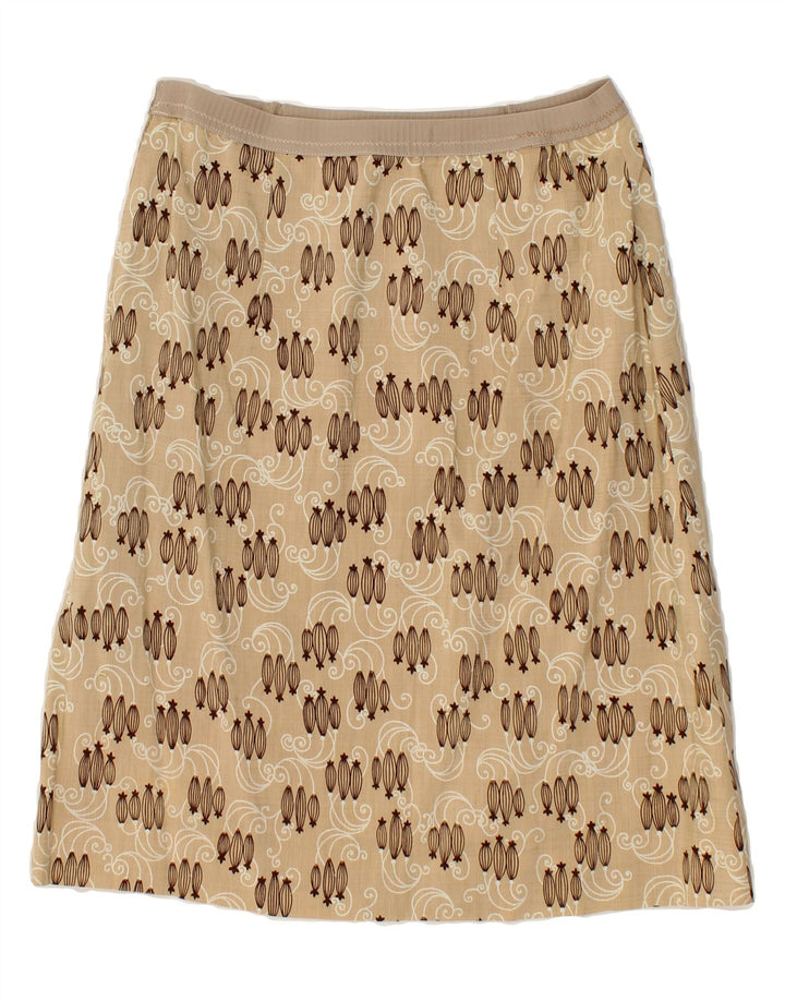 VINTAGE Womens Abstract Pattern 2 Piece Skirt Set UK 14 Large W34 Beige Vintage Vintage and Second-Hand Vintage from Messina Hembry 