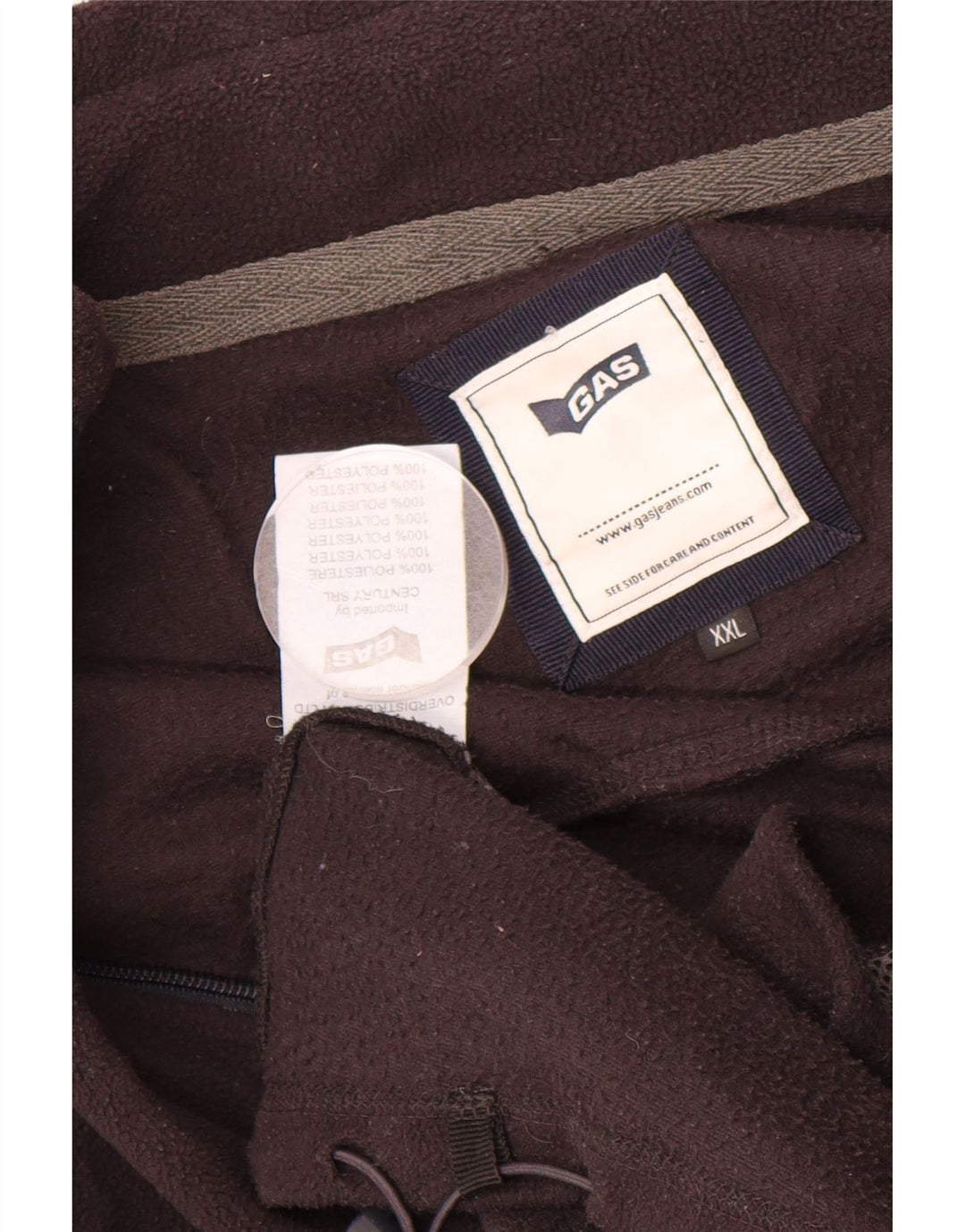 GAS Mens Fleece Jacket UK 44 2XL Brown Colourblock Polyester