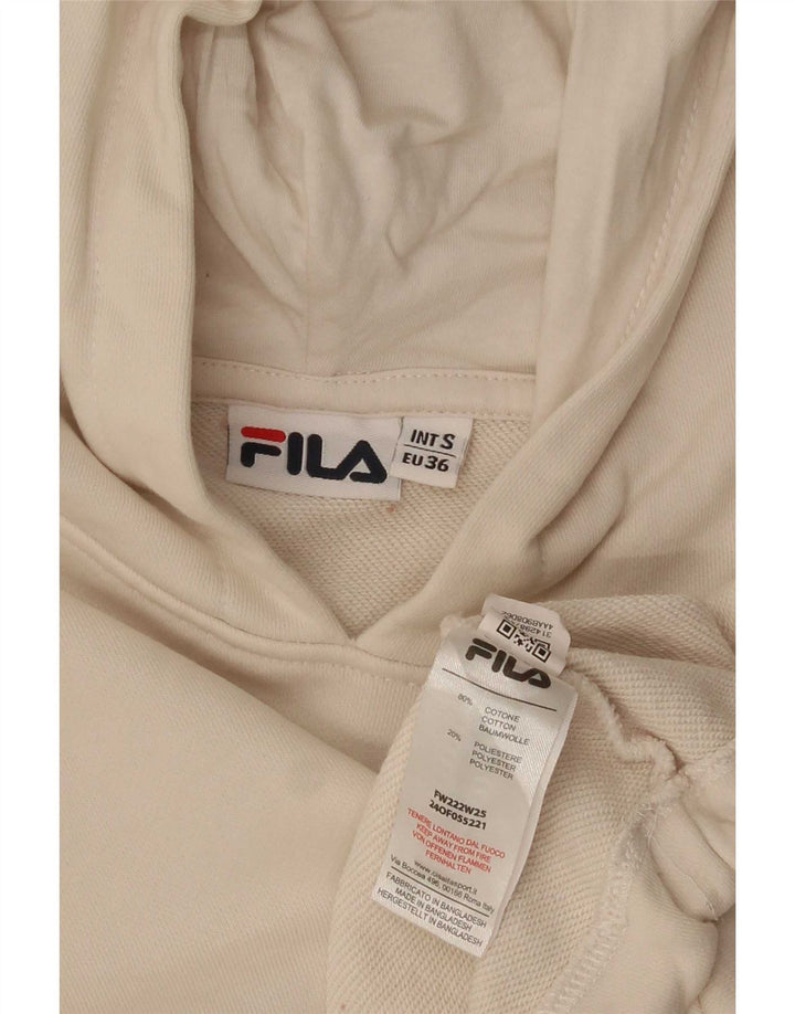 Fila Womens Crop Oversized hættetrøje Jumper EU 36 Small White Colourblock