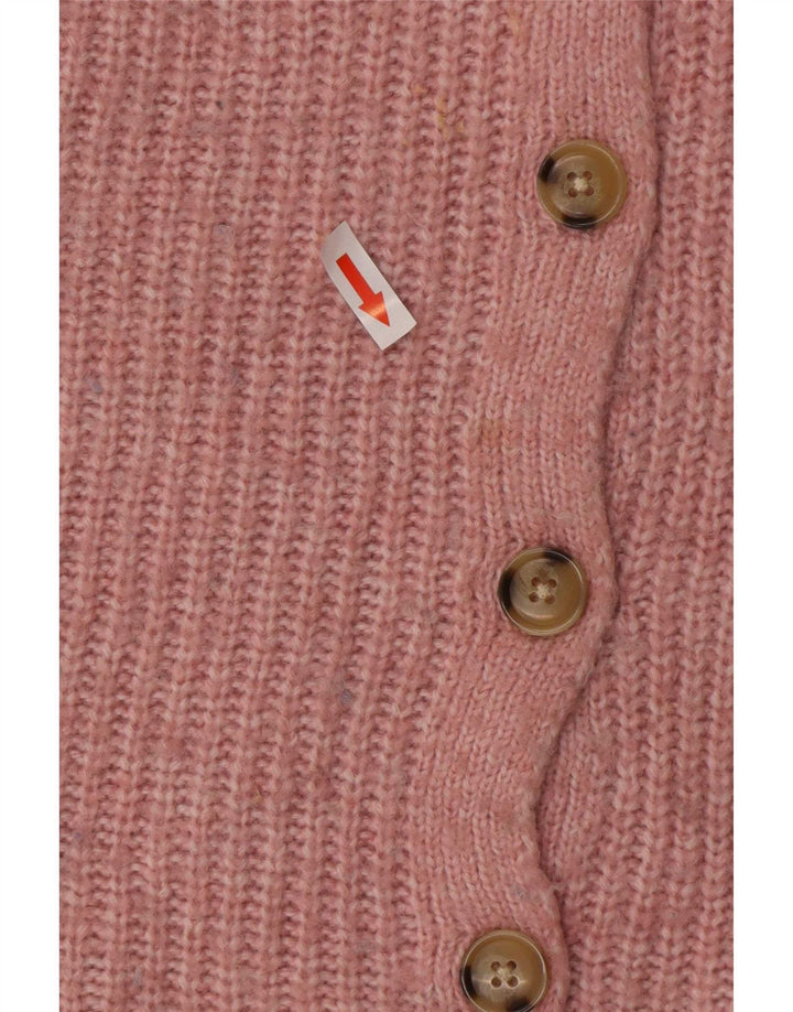 Marks & Spencer Dame Oversized Cardigan Sweater UK 10 Small Pink Acryl
