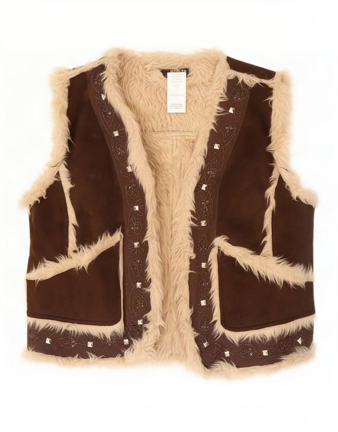 Morgan Vest i imiteret pels til kvinder EU 40 Medium Brun Polyester