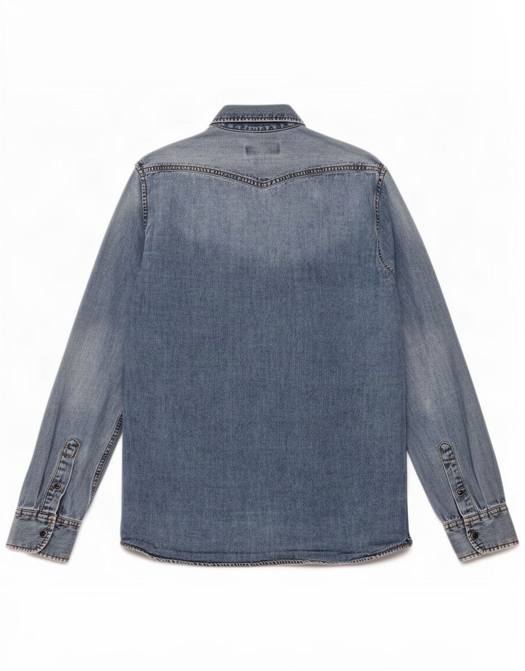 Mustang Herre Slim Fit Denim Shirt Medium Blue Bomuld