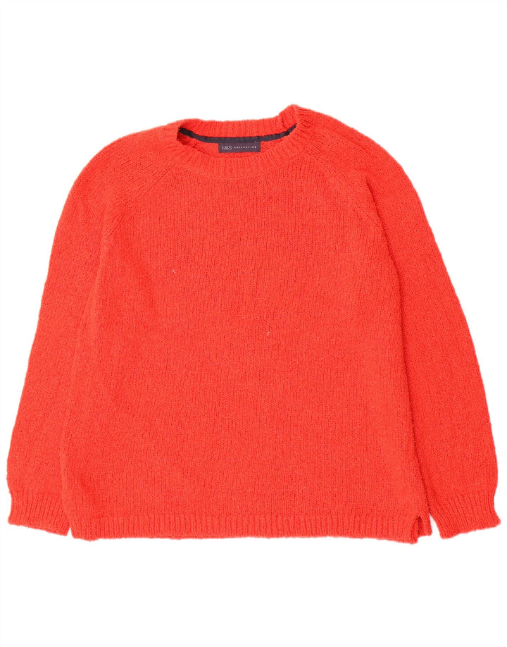 Marks & Spencer Dame Boat Neck Jumper Sweater UK 14 Large Red