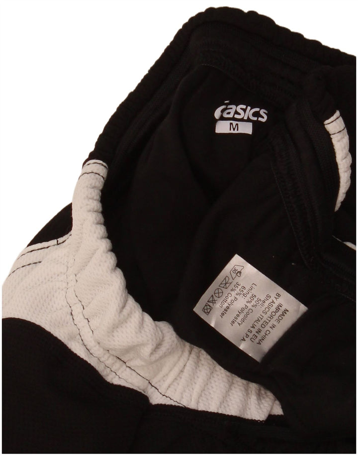 Asics Womens Graphic Sports Shorts UK 12 Medium Black Colourblock Polyester