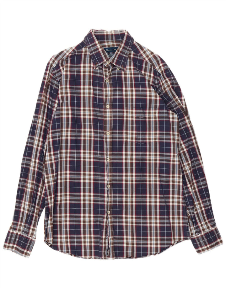 Massimo Dutti Herre Casual Fit skjorte Medium marineblå ternet