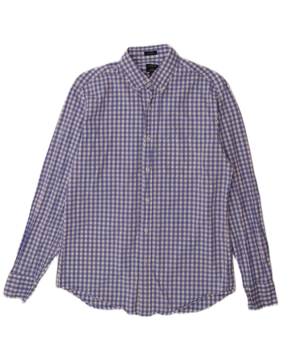 J. CREW Herre Classic Fit skjorte Medium Blue Gingham Cotton