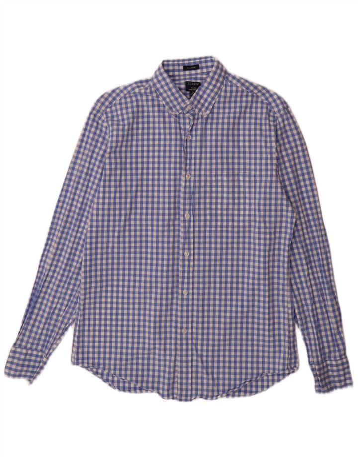 J. CREW Herre Classic Fit skjorte Medium Blue Gingham Cotton