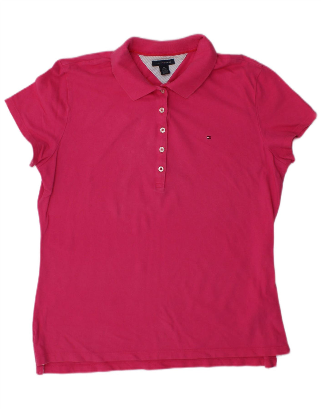 TOMMY HILFIGER Dame poloshirt UK 18 XL Pink Bomuld